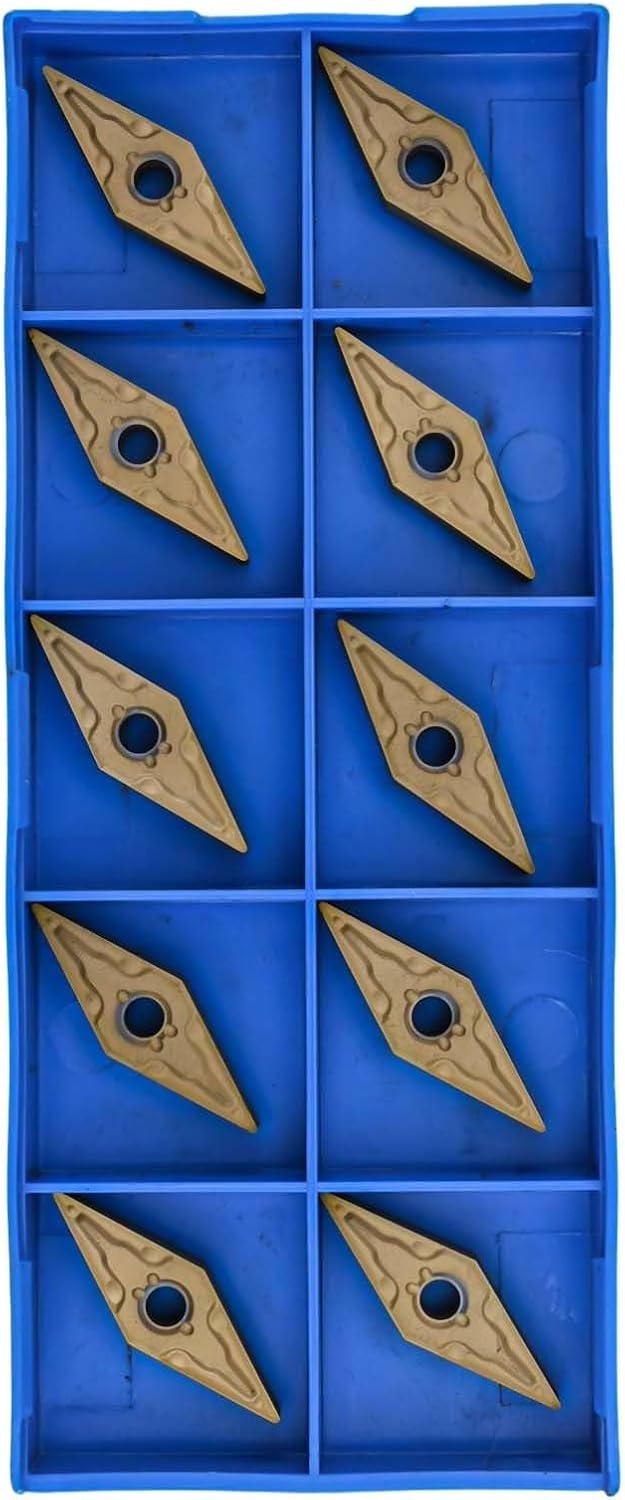 10pcs VNMG160404-MA VNMG331 Carbide Turning Inserts for Lathe Holder MTJNR/L, Gold