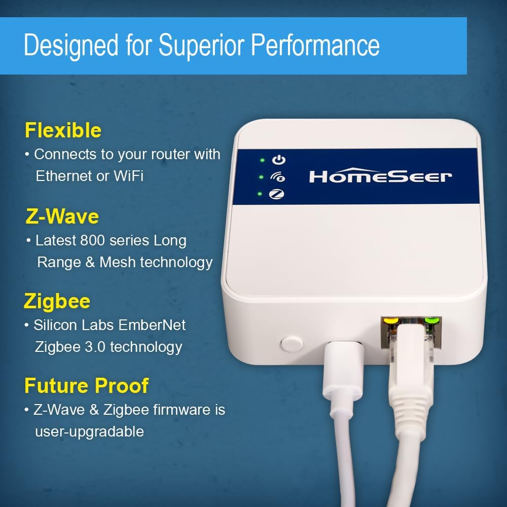 Network-Connected Z-Wave & Zigbee Interface (Z-NET PRO), Ethernet & WiFi, 800 Series Long Range Z-Wave, Zigbee 3.0