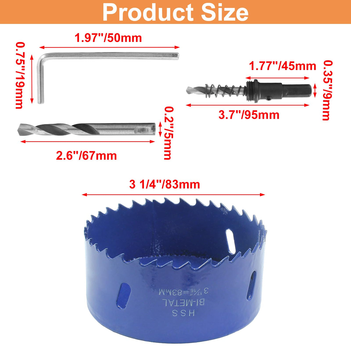 Luomorgo 83mm/3 1/4 inch Hole Saw
