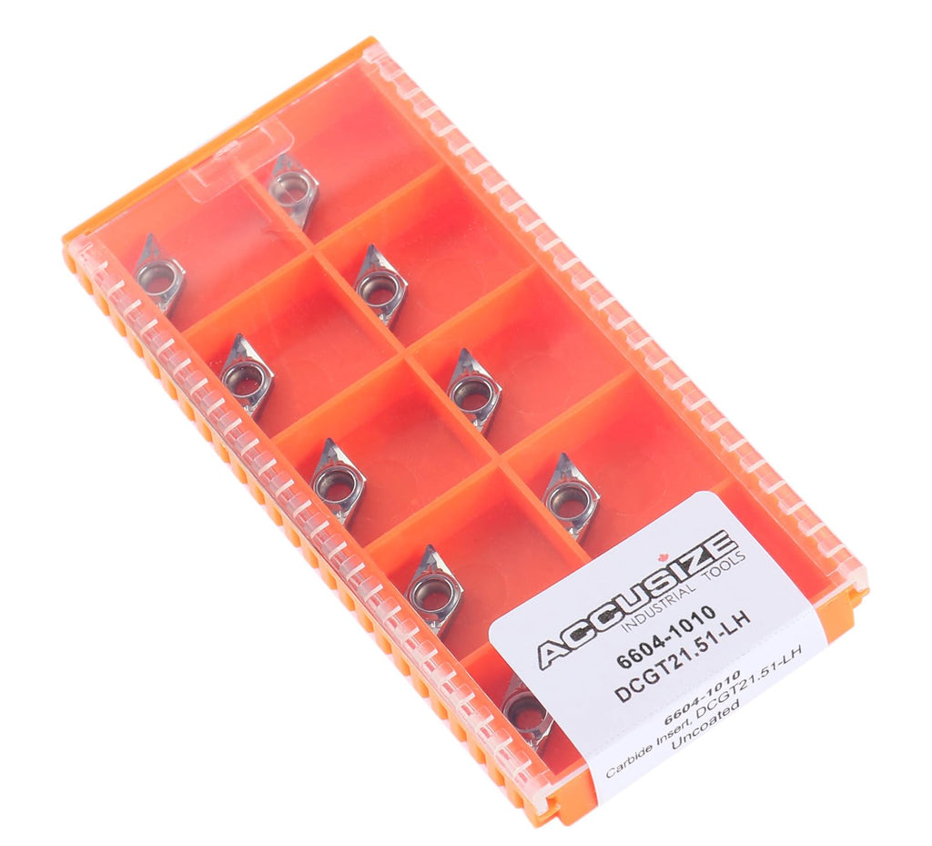 Accusize Industrial Tools Carbide Inserts, DCGT21.51, 2004-1010x10