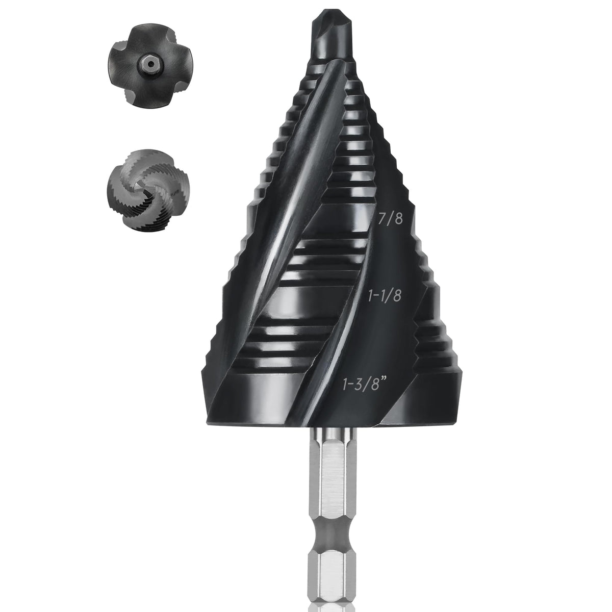 IRONANT M35 4 Spiral Flutes Large Step Drill Bit for Metal 1-3/8" Unibit