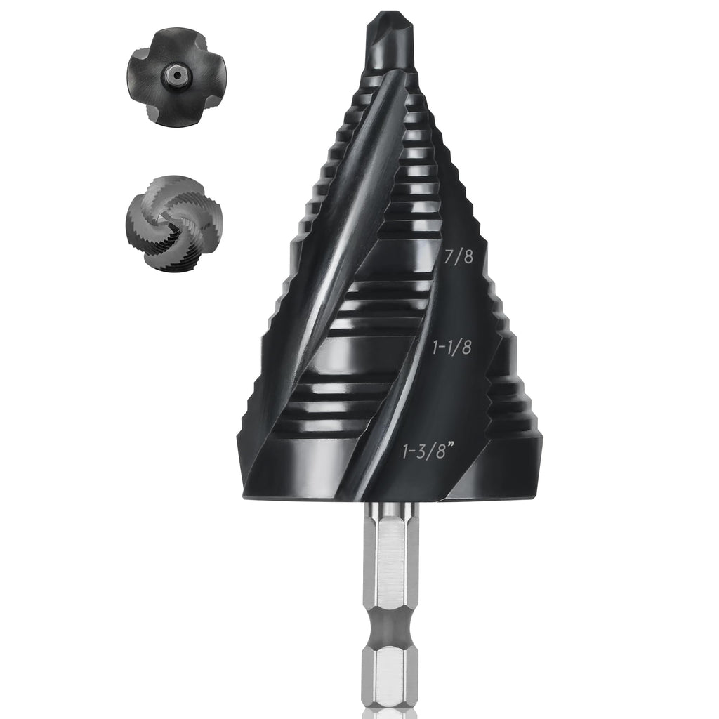 IRONANT M35 4 Spiral Flutes Large Step Drill Bit for Metal 1-3/8" Unibit