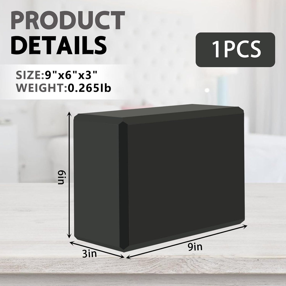 9"x6"x3" Yoga Blocks, Soft Non-Slip Surface Premium Foam Blocks, Supportive, Lightweight, Odor Resistant, Yoga