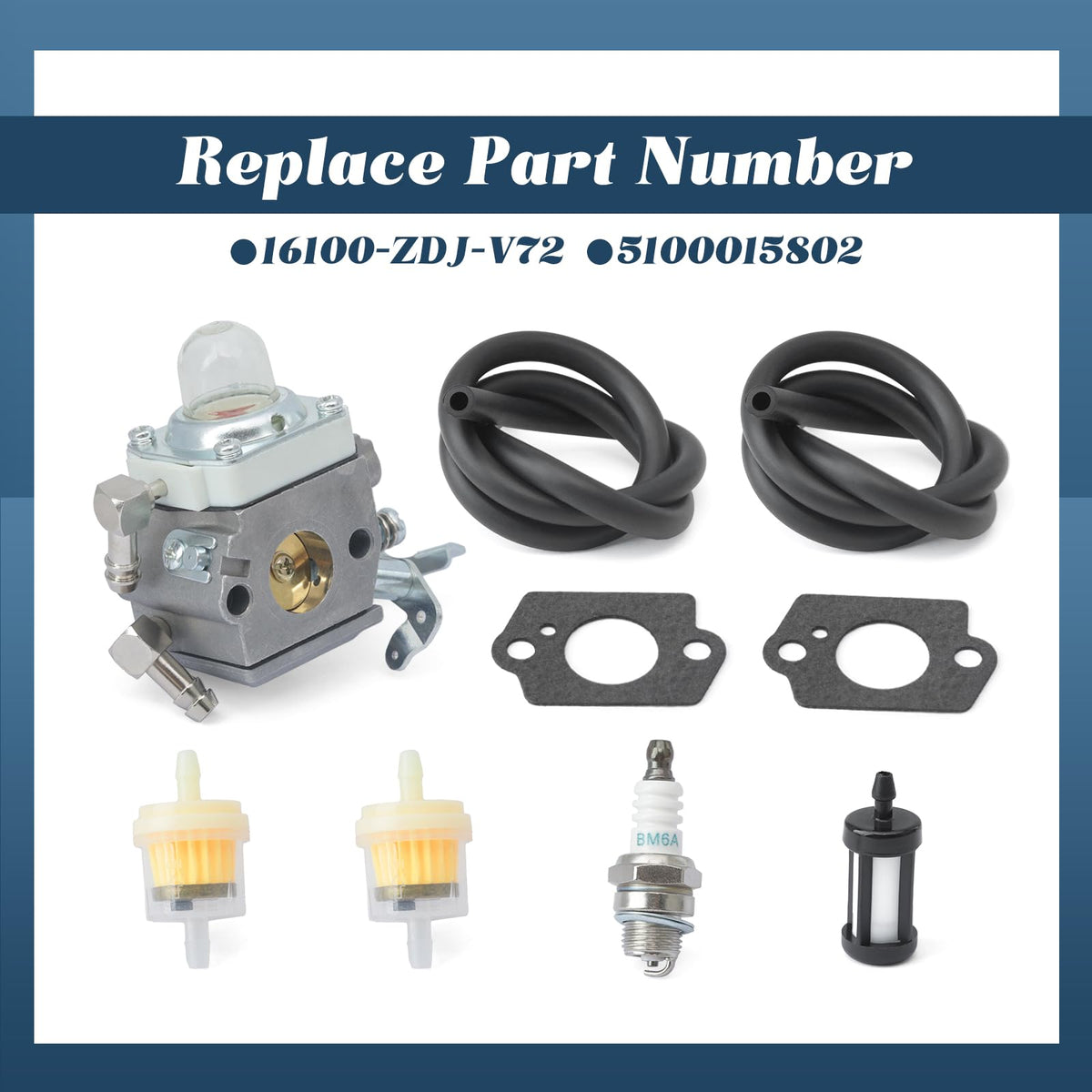 Esttlamer 16100-ZDJ-V72 Carburetor Kit Replacement for Honda GX120RT for Tillotson HDA329 for Wacker Neuson BS50-4As BS60-4As BS70-4As Rammers, Replace 5100015802 Carb