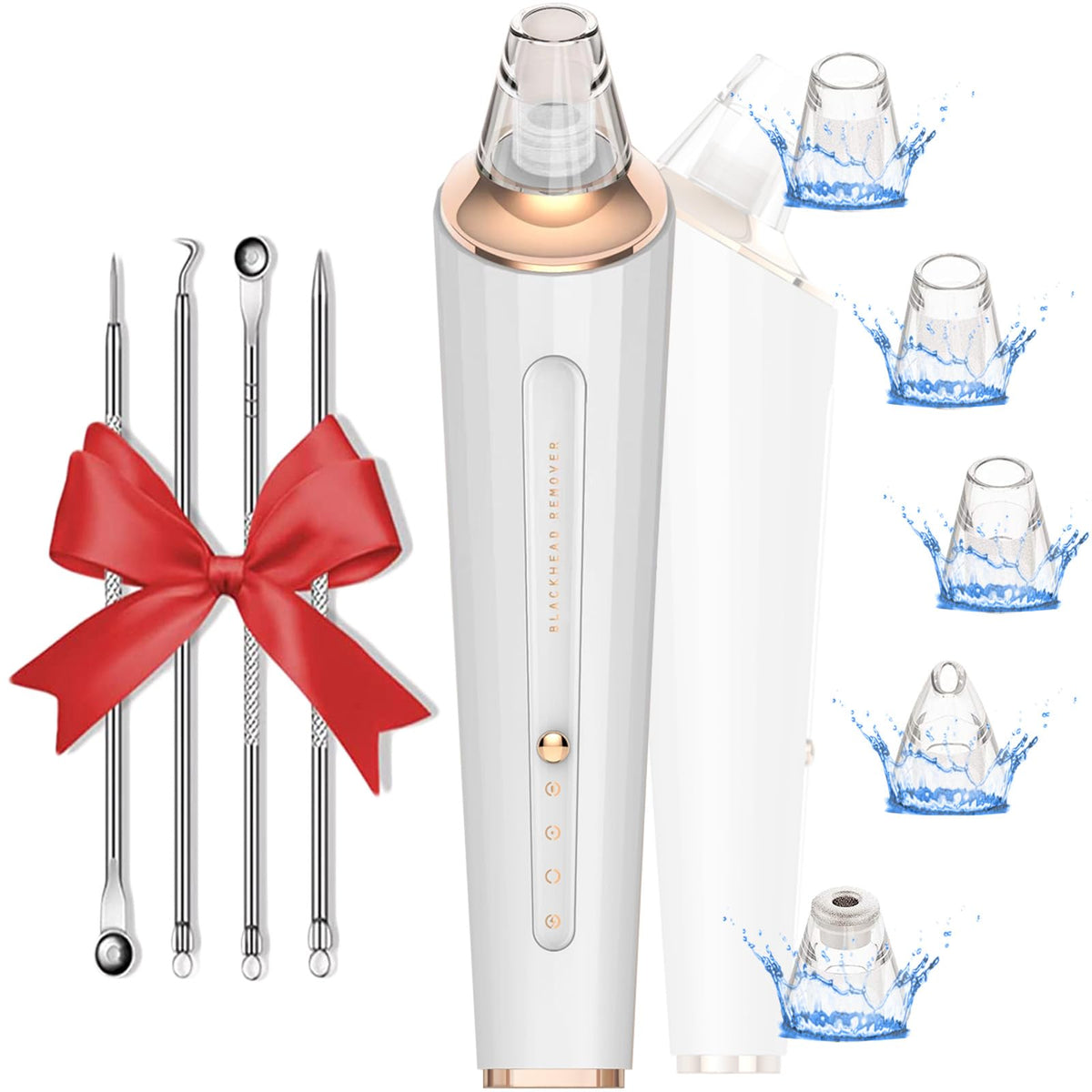 Blackhead Remover Pore Vacuum, Upgraded USB Rechargeable Facial Pore Cleaner Blackhead Removal Kit with 3 Suction