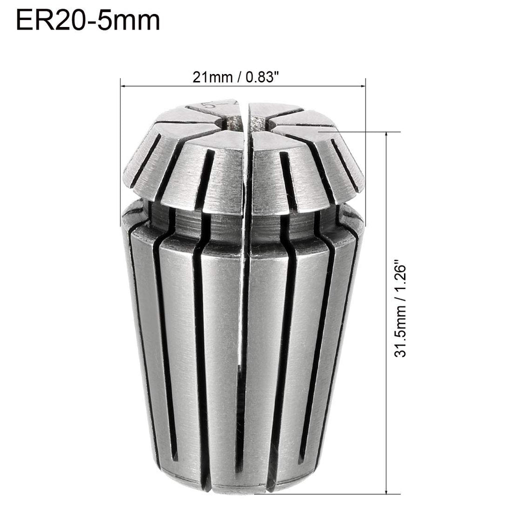 uxcell ER20 5mm Spring Collet Chuck for CNC Engraving Machine Lathe
