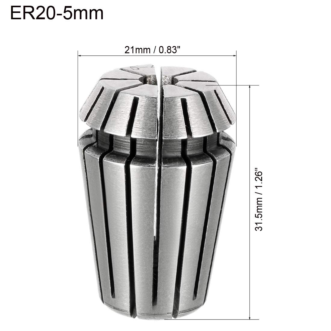 uxcell ER20 5mm Spring Collet Chuck for CNC Engraving Machine Lathe