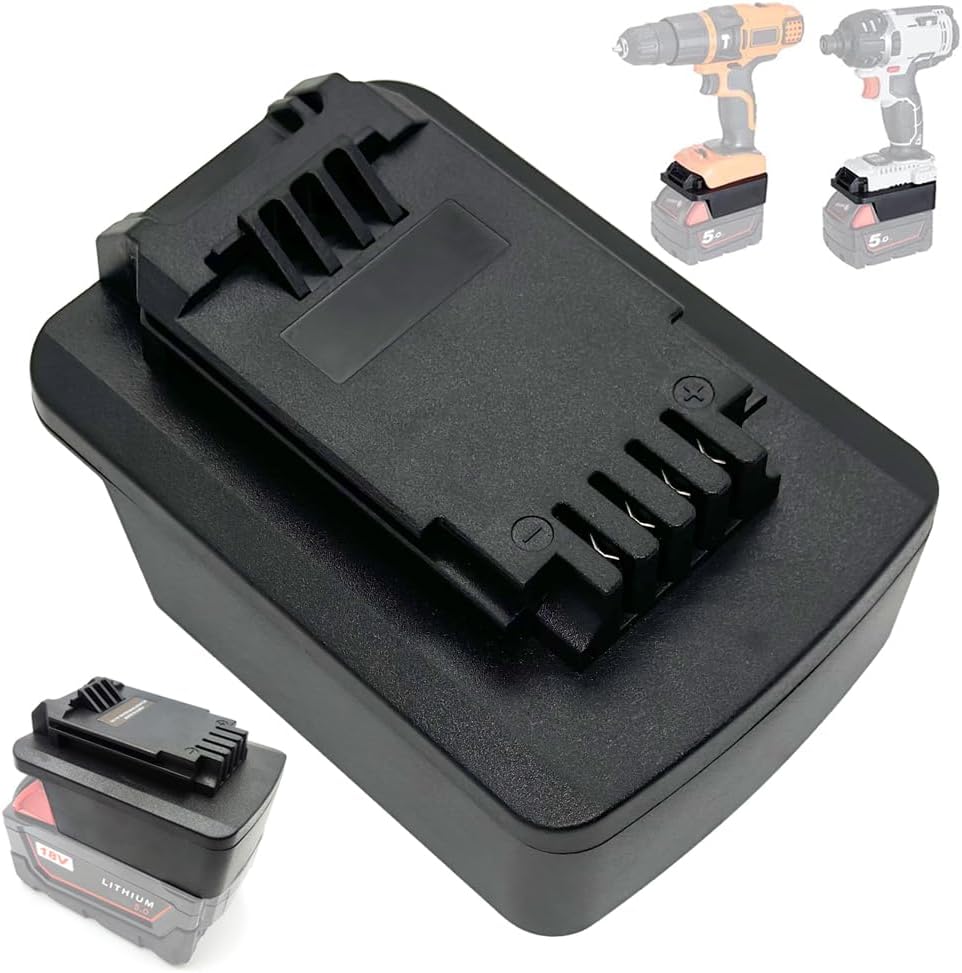 Tool Adapter for Milwaukee 18V M18 Battery to Black+Decker/Porter-Cable 20V