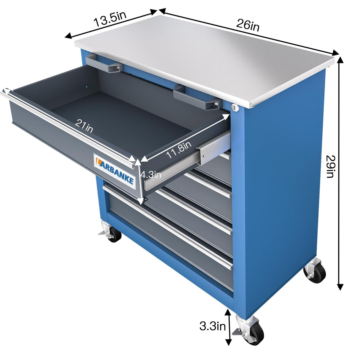 Rolling Tool Chest Combination,5-Drawer & 8-Drawer Tool Chest