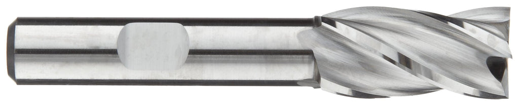 Niagara Cutter N52121 Cobalt Steel Square Nose End Mill, Inch, Weldon Shank, Uncoated (Bright) Finish, Finishing Cut, 30 Degree Helix, 4 Flutes, 0.375" Cutting Diameter, 0.375" Shank Diameter