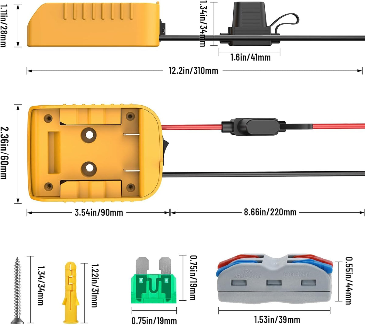 Power Wheel Adapter Compatible with Dewalt 20V Battery Converter Kit
