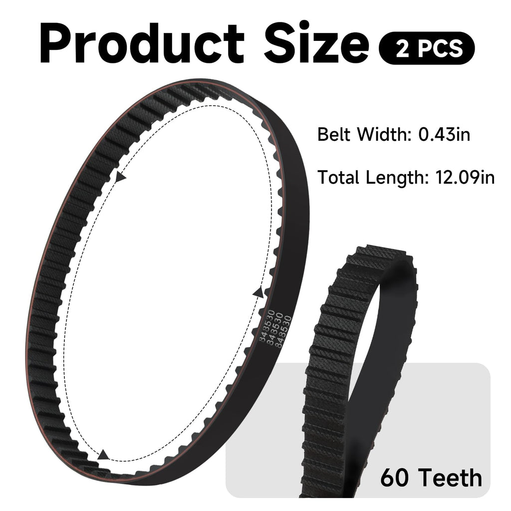 AIYOYOLIFE 2 Pack Toothed Drive Belt Compatible with Porter Cable Sander Replace#: 848530