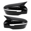 Motoforti 1 Pair Gloss Black ABS Mirror Cover Cap for Nissan Rogue 2014-2020 Murano 2015-2024 Ox Horn with Turn Signal Rearview Side Mirror Cover