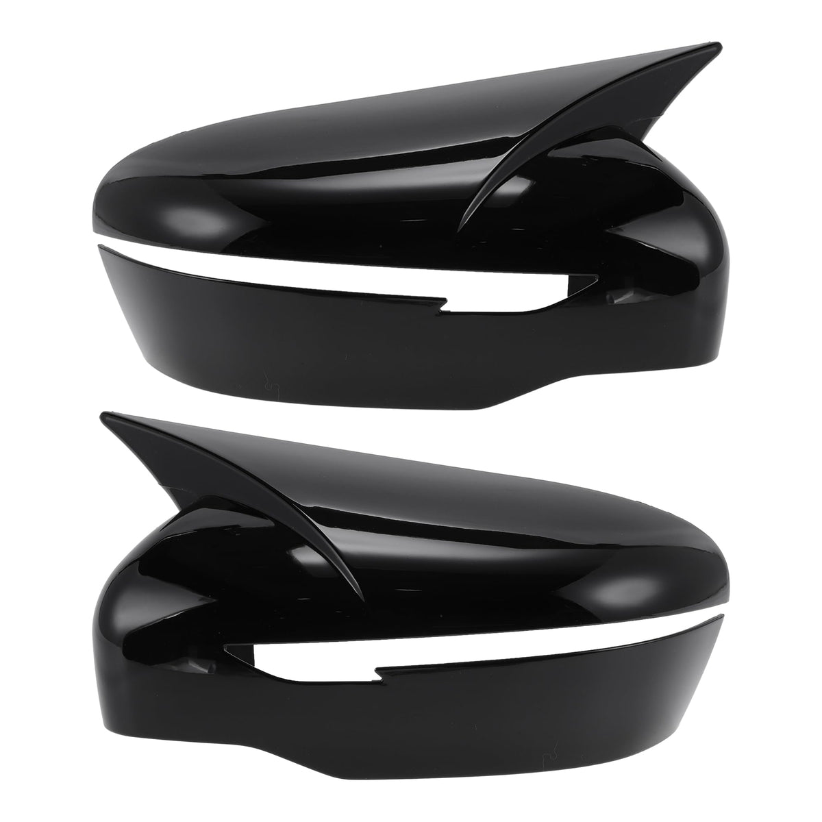 Motoforti 1 Pair Gloss Black ABS Mirror Cover Cap for Nissan Rogue 2014-2020 Murano 2015-2024 Ox Horn with Turn Signal Rearview Side Mirror Cover