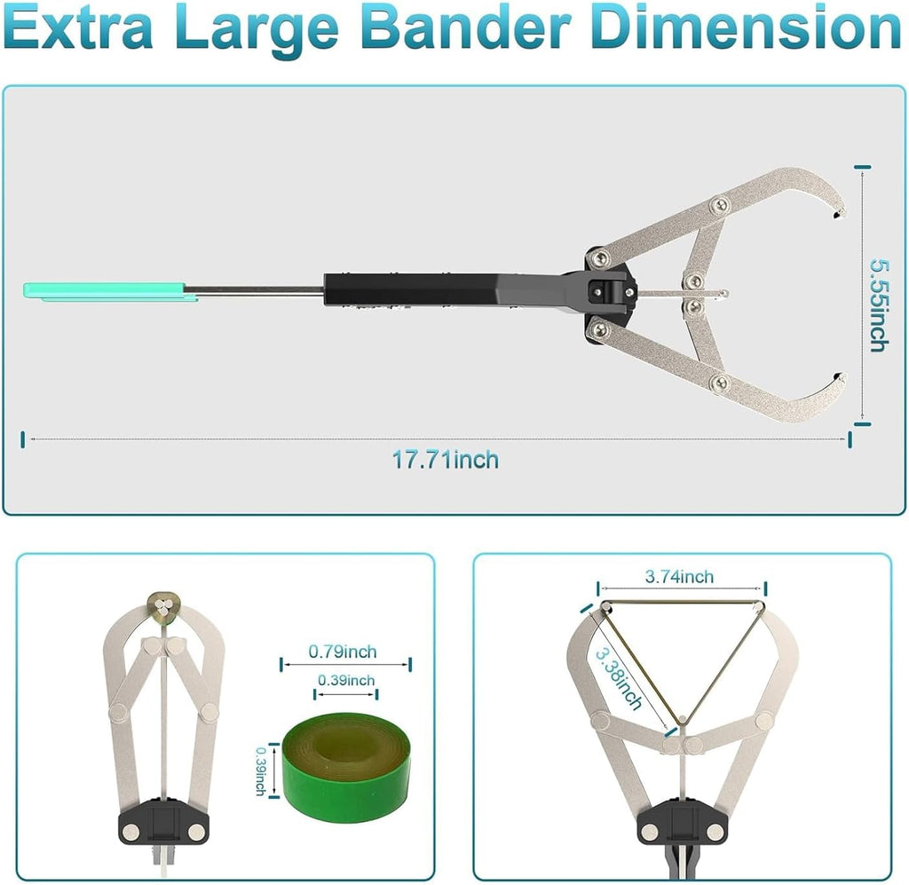 Stainless Steel Large Bander and 24pcs Bands, Cattle Banding Tools, Bull Banding Tool Kits, Large Expander Pliers for