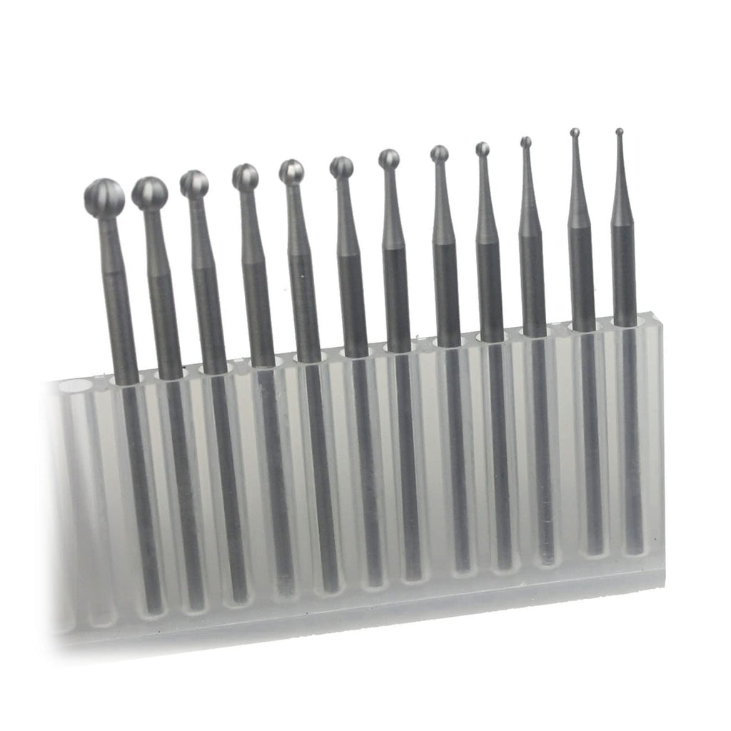 Luo ke 12 Pcs 3/32'' Shank Round Shape Ball Burr Sets (008-040)
