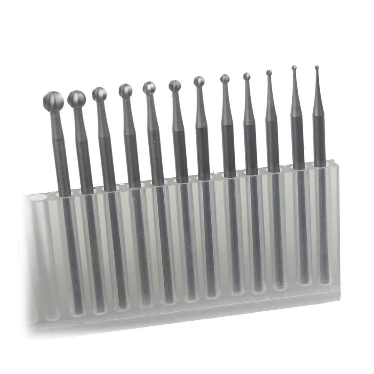 Luo ke 12 Pcs 3/32'' Shank Round Shape Ball Burr Sets (008-040)
