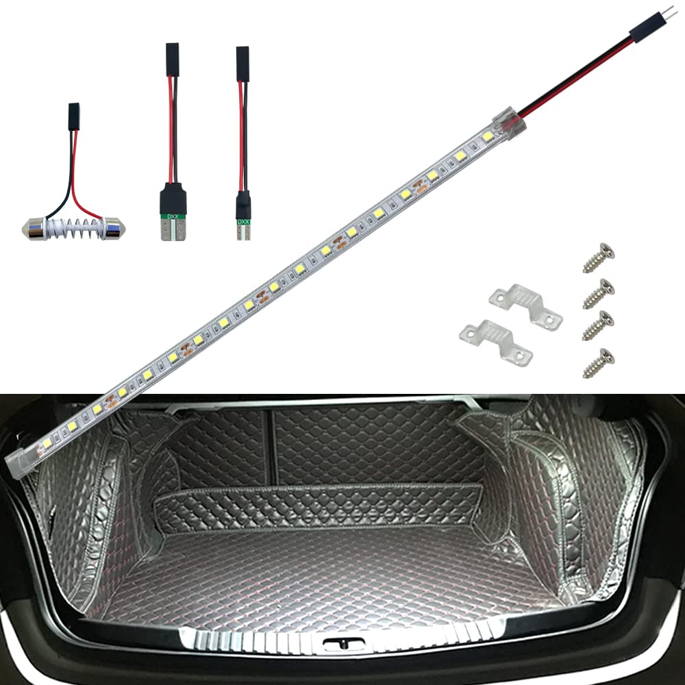 12" LED Strip Light T10 T5 Festoon Bulbs Plug Car Trunk Cargo Area or Interior Illumination Decoration for Audi BMW Cadillac Chevrolet Mazda Ford Honda Lexus Nissan Subaru Toyota 194 168 W5W