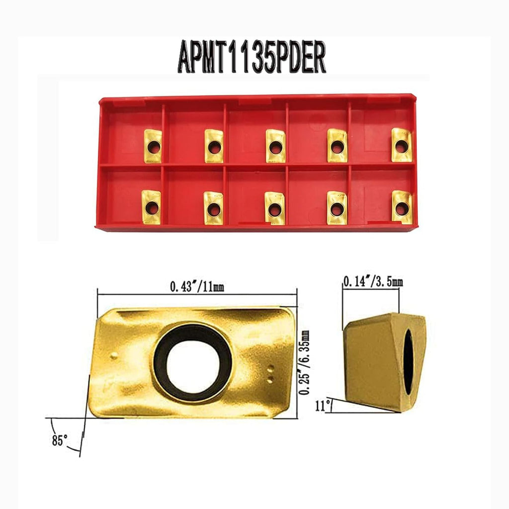 GBJ 20pcs APMT1135 PDER Turning Inserts Cutting Tools for BAP300R Milling Inserts Tool Holders Processing Steel Parts