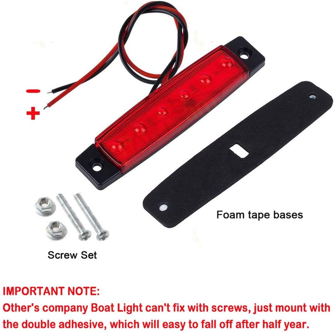 Shangyuan Boat Navigation Lights, 4PCS Red and Green LED Bow Lights for Boat, Kayak, Jon Boat, Pontoon and Small Fishing Boat, 12V Waterproof Port and Starboard Marine Lights