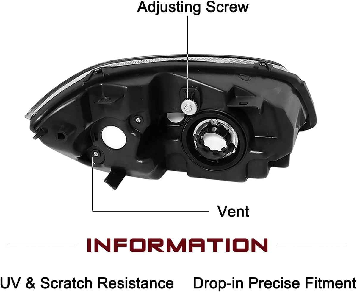 JSBOYAT Headlight Assembly for 2005-2010 Chevy Cobalt 07-10 Pontiac G5