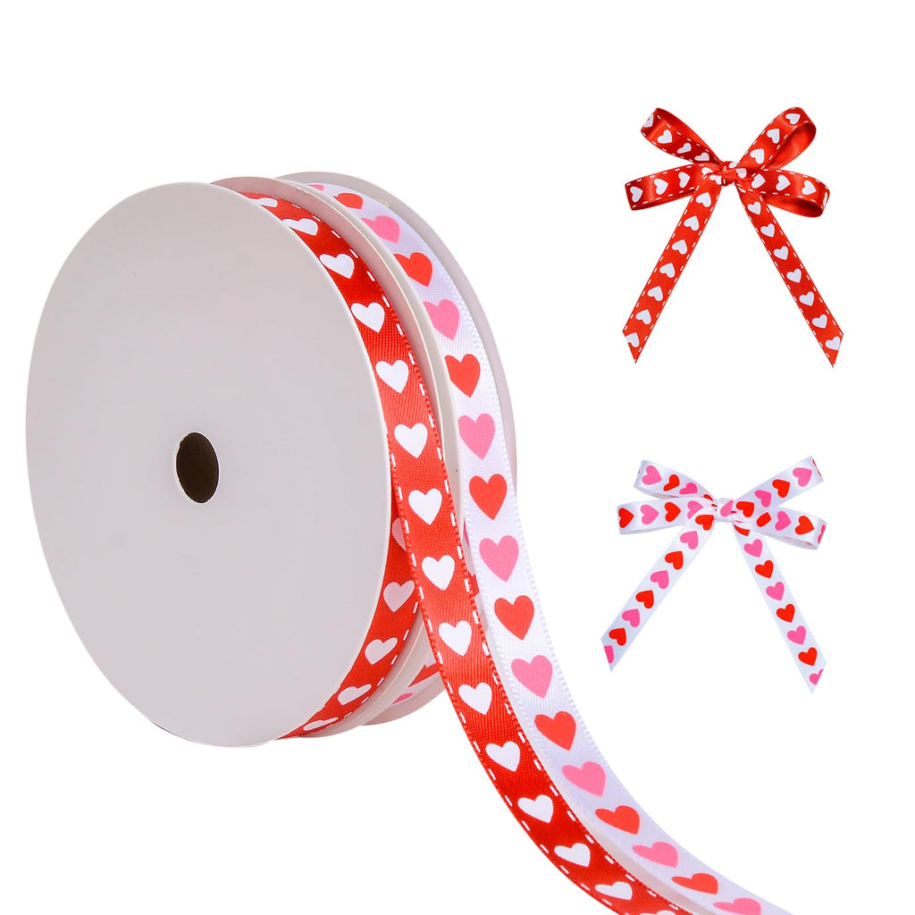 Valentines Day Ribbon Set, 3/8 in 2 Roll 20 Yd
