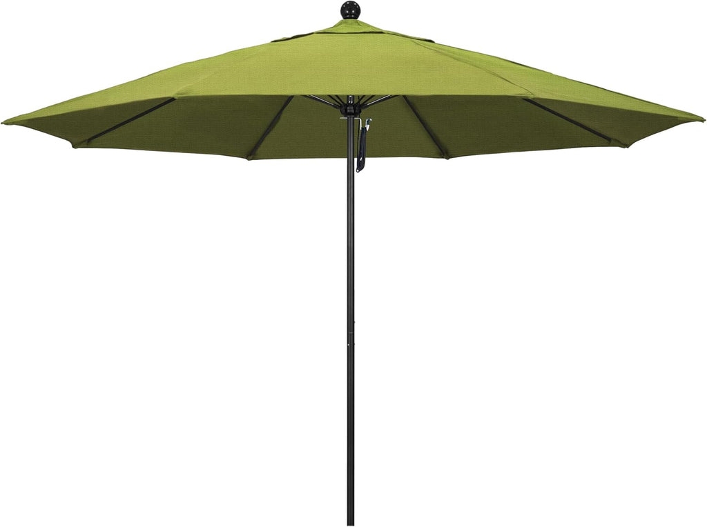 11Ft Commercial Grade Market Umbrella, Pulley Lift, Aluminum/Fiberglass, 2mm pole wall, Black Frame, Solution Dyed
