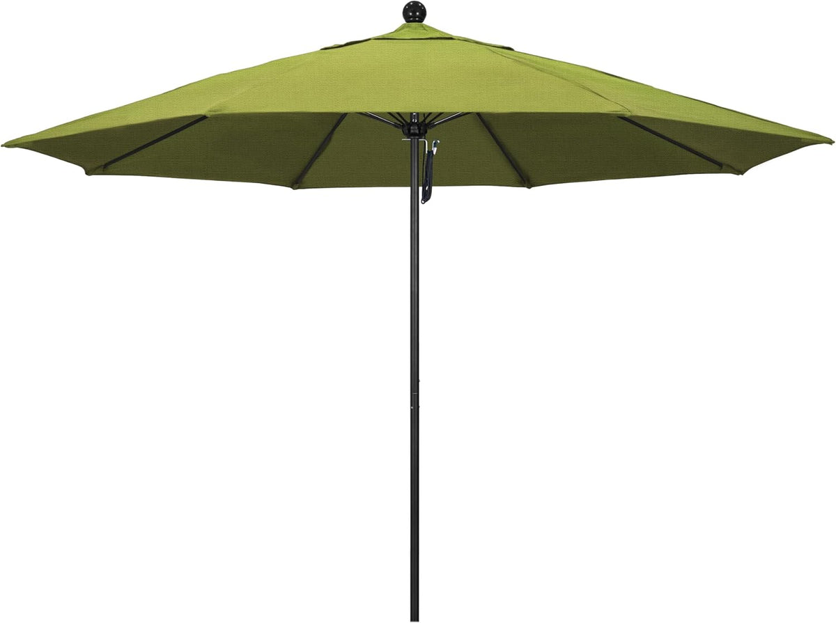11Ft Commercial Grade Market Umbrella, Pulley Lift, Aluminum/Fiberglass, 2mm pole wall, Black Frame, Solution Dyed