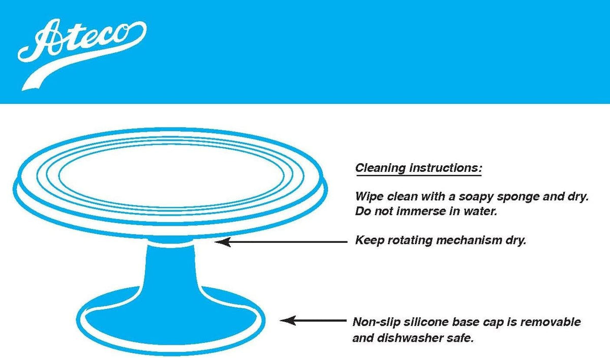 Revolving Cake Decorating Stand, 615 12" Round, Aluminum Base, White