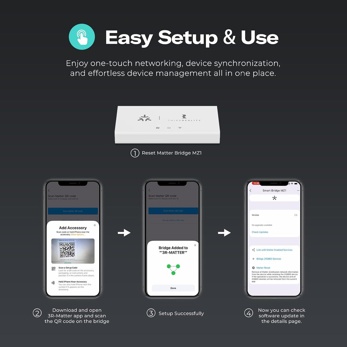 Smart Bridge MZ1 -Zigbee to Matter Connectivity, Compatible with Google Home, Apple Home, SmartThings, Home Assistant