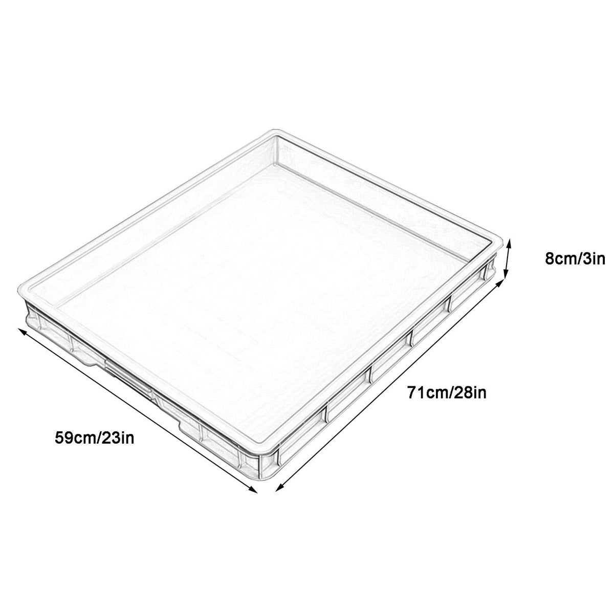 LXRHLIKG Leak-Proof Large Drip Pan, Oil Catch Pan, PE Air Conditioner Drip Tray for Potted Plants, Factories, Warehouses, Commercial(White,71x59x8cm/28x23x3in)