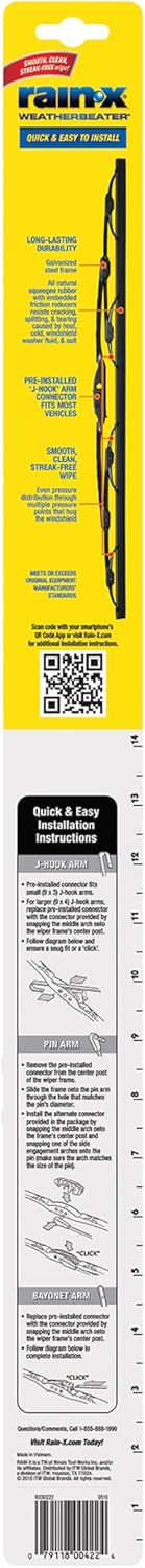 820148 WeatherBeater Wiper Blades, 24" and 18" Windshield Wipers, Automotive Replacement Windshield Wiper Blades That