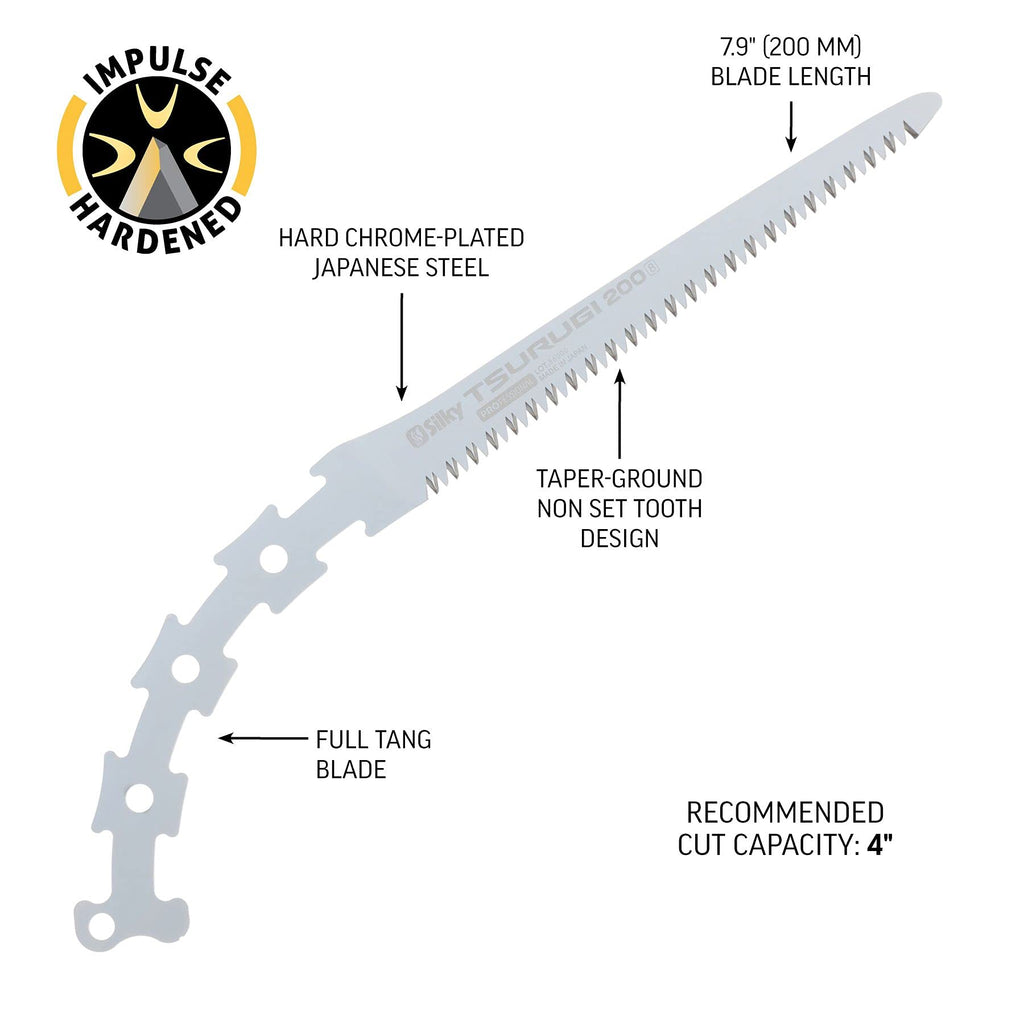 Silky Replacement Blade Only TSURUGI Straight Blade 200mm LG Teeth (451-20)
