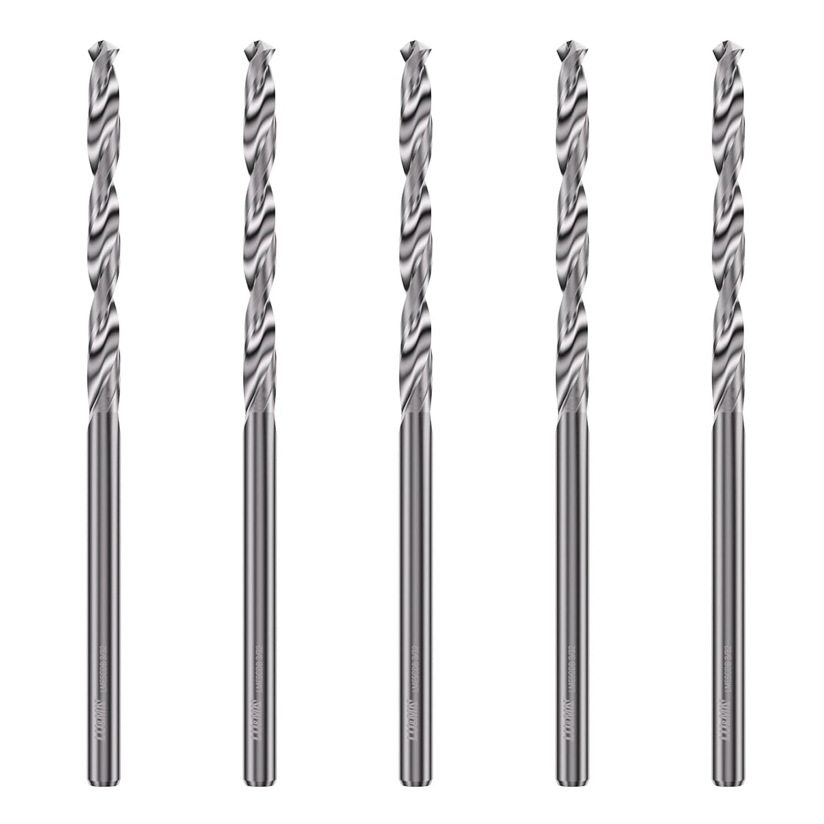 LU&MN Solid Carbide Jobber Drill Bit, 3/32" Dia, 5 Pcs