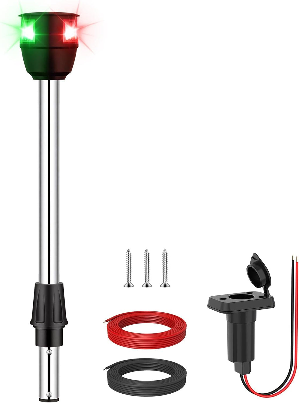 Obcursco Boat Navigation Lights, Red and Green LED Bow with Task Lights