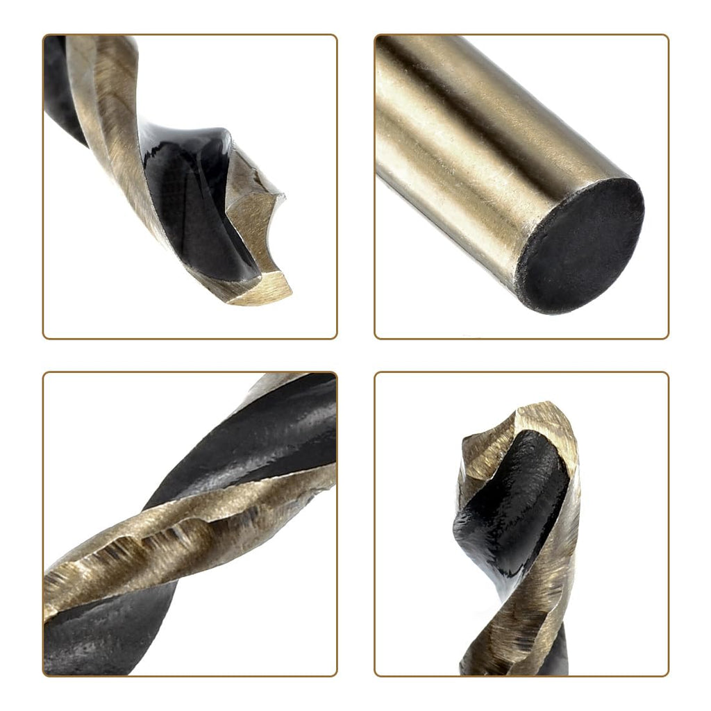 uxcell 24pcs Straight Shank Twist Drill Bits 3.2mm Gold Titanium & Black Nitride Coated High Speed Steel (HSS) 4341 with 3.2mm Shank for Stainless Steel Alloy Metal Plastic Wood