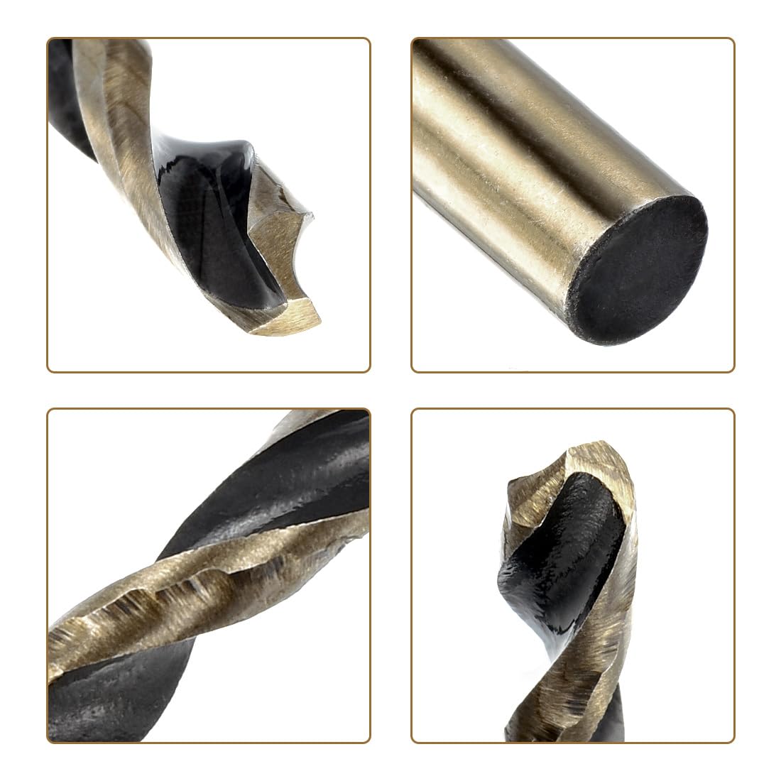uxcell 24pcs Straight Shank Twist Drill Bits 3.2mm Gold Titanium & Black Nitride Coated High Speed Steel (HSS) 4341 with 3.2mm Shank for Stainless Steel Alloy Metal Plastic Wood