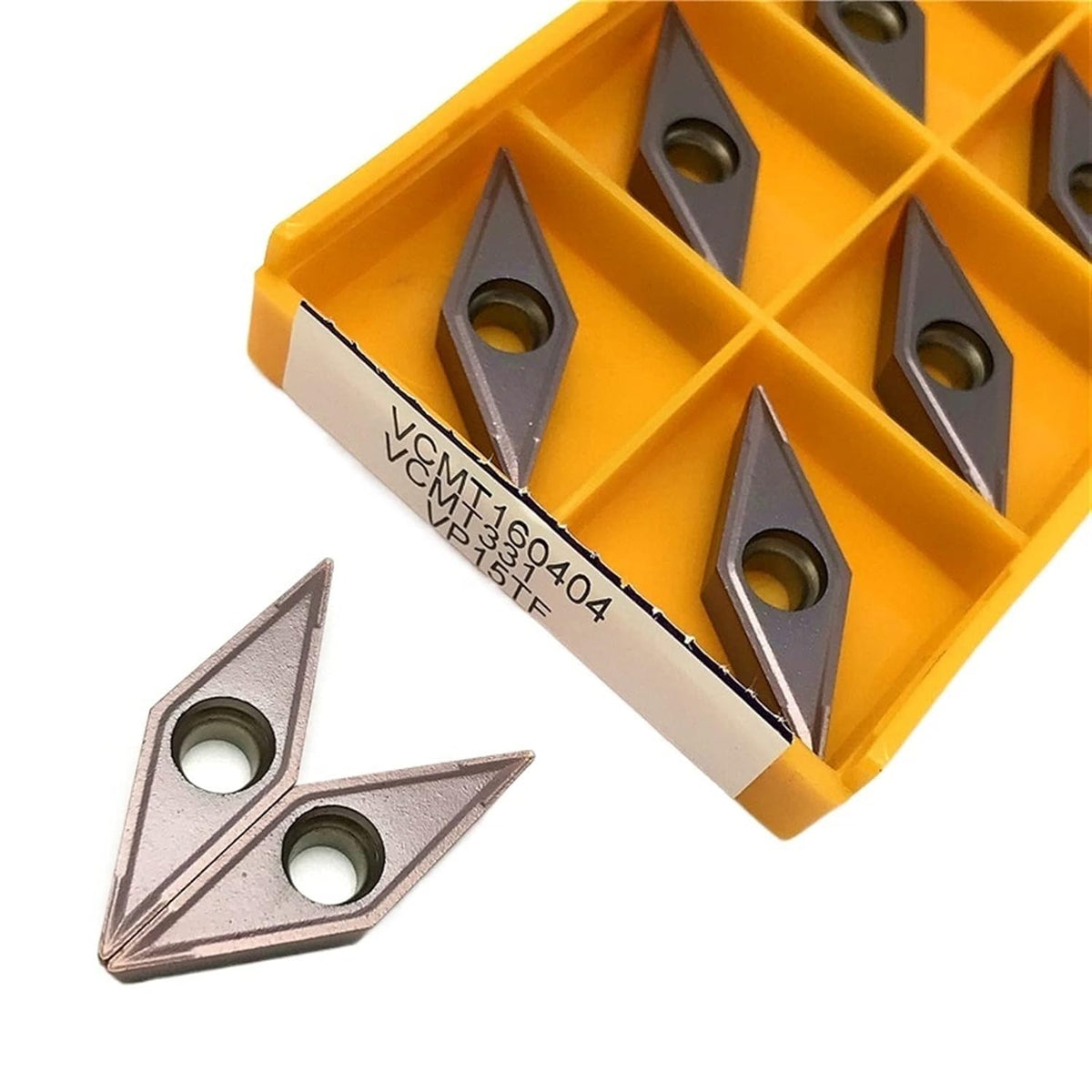 Carbide External Turning Insert VCMT160404 VCMT160408 15TF 6020 External Turning Tools Carbide Metal Lathe CNC Cutting Tool(VCMT160404 15TF)