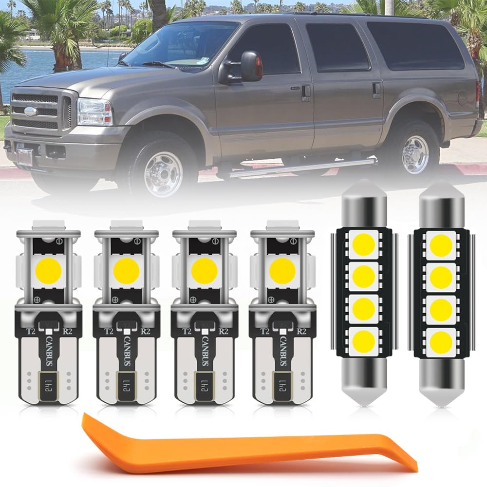 12Pcs White LED Interior Light Bulbs Kit for Fo'rd Excursion 2000-2005