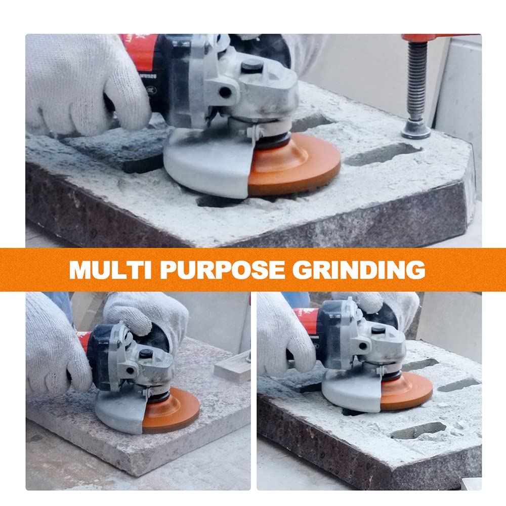 Concrete Diamond Turbo Grinding Cup Wheel,BRSCHNITT 5 inch Diamond Turbo Row Cutting Wheel for Grinding/Polishing/Cleaning Surface Grinding Granite,Concrete,Stone,Cement,Marble
