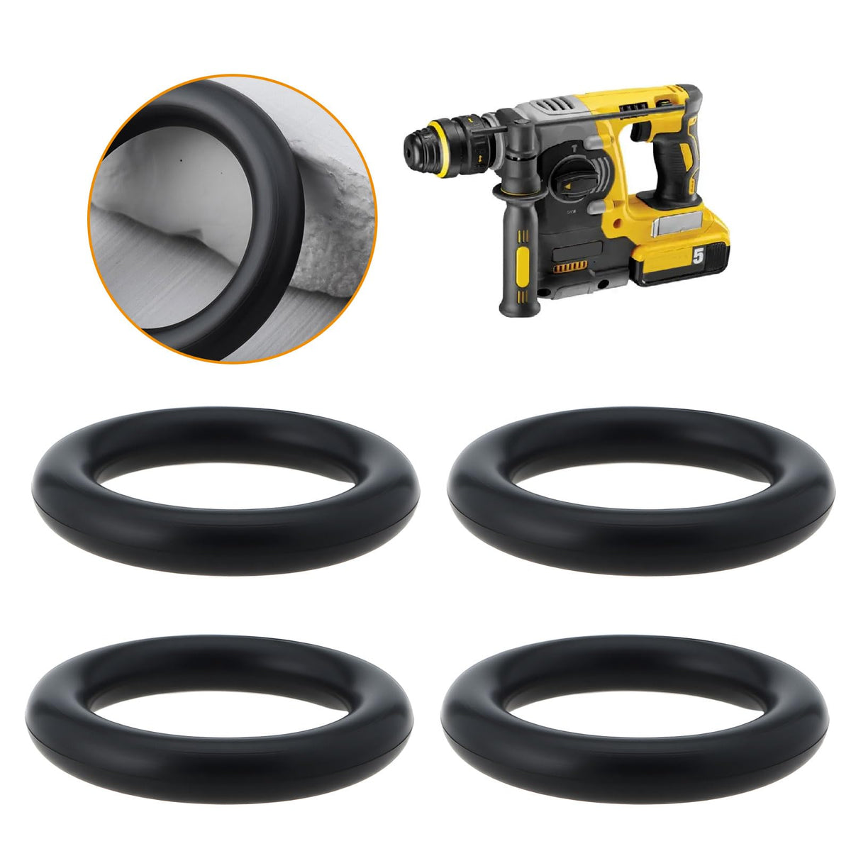 Briny River 10Pcs Dynamic O-Ring N114827 19mmx13mmx 3mm Compatible with DEWALT DCH143/DCH253/DCH243