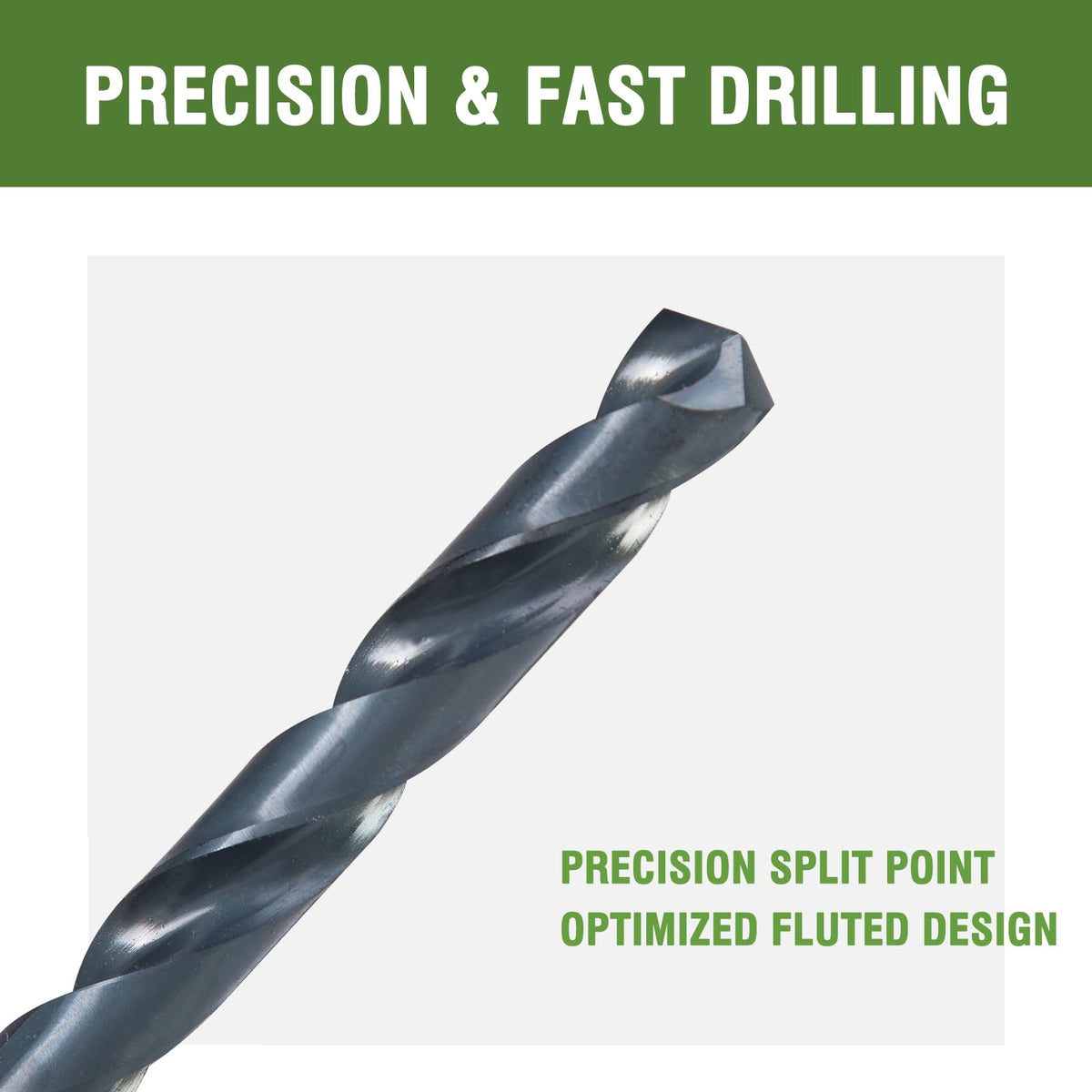 HLOFIZI 5/8 x 12 Inch Long Drill Bits High Speed Steel Black Oxide Drilling for Wood and Metal, with 8-1/2 Inch Flute