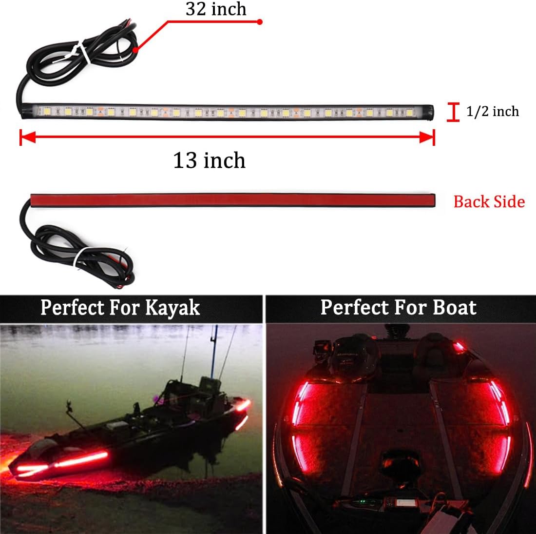 Navigation Lights For Boats Led, Boat Red and Green Bow Lights, Boat Night Fishing Lights, Deck Lights, IP67 Waterproof for Pontoon Boat Bas Boat Dinghy Kayak Jon Boat Yacht