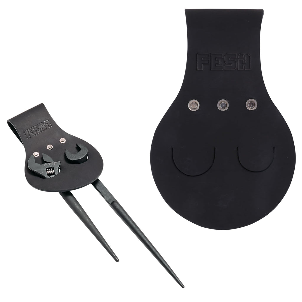 FESA Spud Wrench Holder, Full Grain Leather, Holds 2 Wrenches