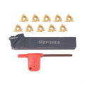 Vacumist SER1616H16 CNC Threading Tool Holder Kit with 10pcs 16ER AG60 Carbide Inserts, 5/8 Inch Shank Lathe Turning Tool for Semi Finishing Tasks
