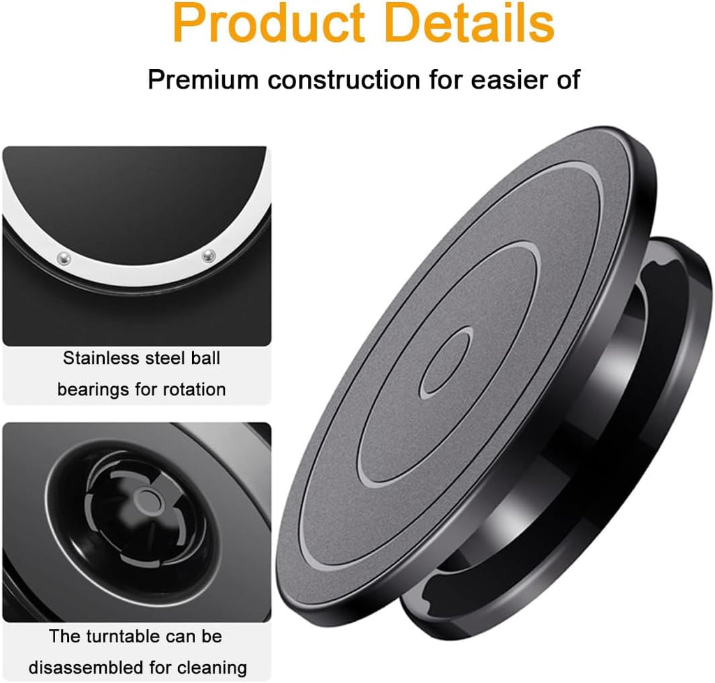 Cake Turntable, 11''Cake Stand Decorating Bakery Supplies, Turnable Black Painting Turn Table Stand for Pastries
