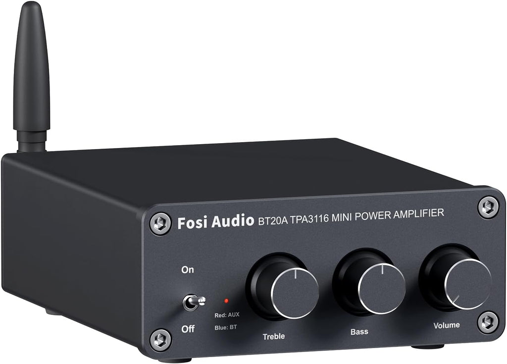BT20A Bluetooth Stereo Amplifier, 2 Channel Home Audio Component Amplifiers for Passive Speakers, Mini Class D Amp