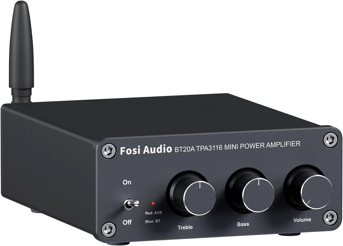 BT20A Bluetooth Stereo Amplifier, 2 Channel Home Audio Component Amplifiers for Passive Speakers, Mini Class D Amp
