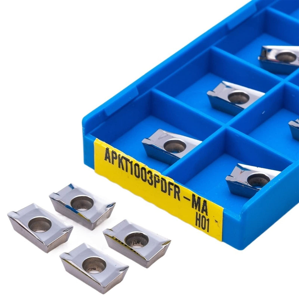 Indexable Lathe Carbide Insert 10PCS APKT1003 MA H01 Hardness Carbide Blade Aluminum Milling Cutter CNC Machine Insert Lathe Metal Turning Tool
