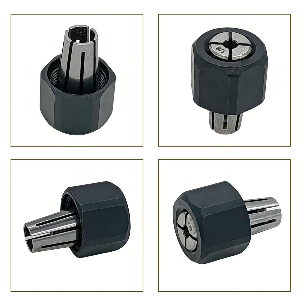 48-66-0975 48-66-2486 Replace for Milwaukee 2485-20 2486-20 48-66-0974 14-46-0167 48-68-0031 Collet Nut 1/8" (3.175mm) Collet 48-66-0985 Routers Self-Releasing Collet Chuck and Locking Nut Assembly